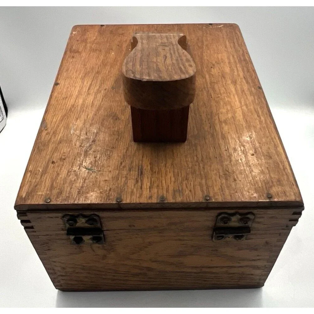 Shoe Shine Box Kit Vintage Griffin Shinemaster Wooden Footrest Polish Brushes